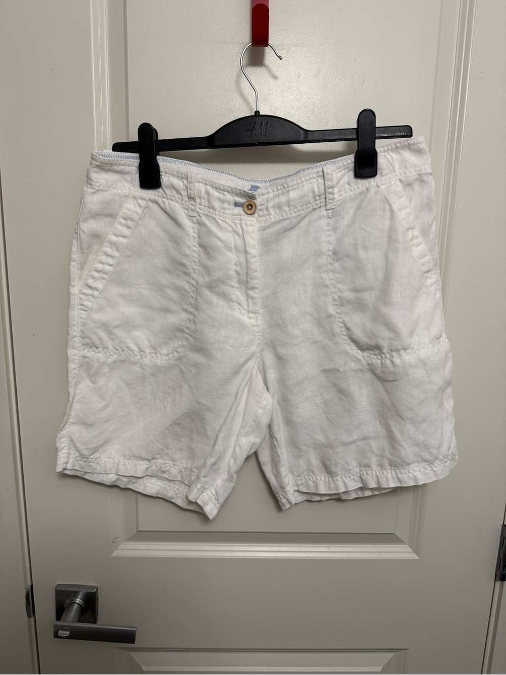 Tommy Bahama Women's White 100% Linen High Waist Shorts in size 12